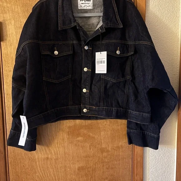 Princess Polly Dark Blue Jean Jacket - Picture 2 of 13